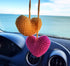 Hearts Crochet Handmade Car Rearview Mirror Hanging Ornament Car Interior Accessories...