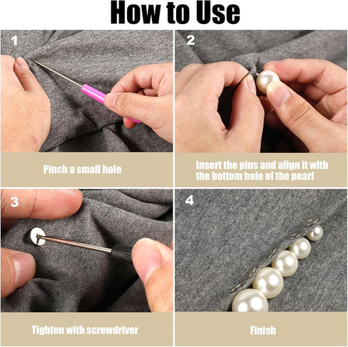 50pcs Pearl Brooch Buttons, No Sew Cover Up Buttons Removable Reusable Pearl Safety Pins for Clothes Dress Shirt Cardigan Decorations DIY Crafts S...