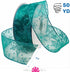 Morex Ribbon Snowflake Wired Sheer Glitter Ribbon, 2-1/2-Inch by 50-Yard Spool, Turquoise...