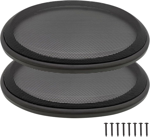 6" x 9" Speaker Grill Covers, Car Speaker Subwoofer Guard Protector, ABS Plastic Frame with Metal Mesh, Black - 2Pcs...