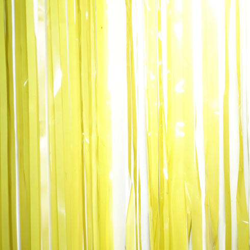 Yellow Tinsel Foil Fringe Curtains Decorations - You Are My Sunshine Baby Shower Birthday Party Photo Backdrops Props Decorations, 2pc...