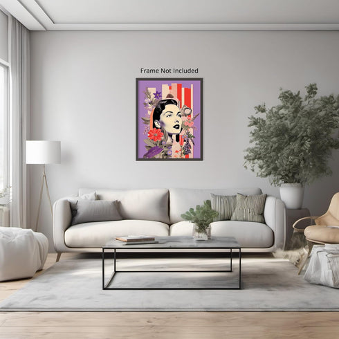 Posterizer 1 pcs-vintage woman collage with surreal elements-Retro Art-Abstract & Modern Art-Gift for Art Lovers-Gifts for Women- UNFRAMED Wall Ar...
