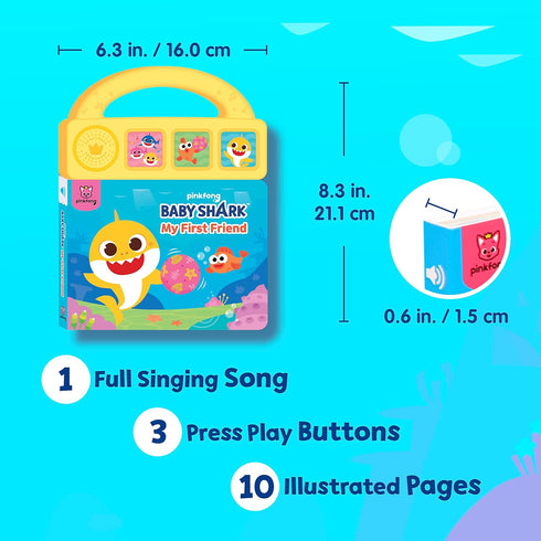 Baby Shark My First Friend 3 Button Sound Book with Handle, Children's Sound Books, Interactive Learning Books for Toddlers, Learning & Education ...