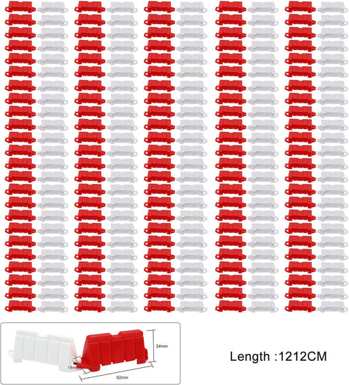 Hobby Fans 120 Pieces RC Car Racing Track Drift Runway Drift Field Fence for 1/14 1/16 1/18 1/24 1/28 Mini RC Car (Red+White)...