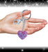 Puzzled Pink Heart Keychain - Silver 3D Sparkling Crystal Rhinestone Keychain, Stylish Silver Metal Alloy Heart Shaped Bag Pink Keychain, Cute Pin...