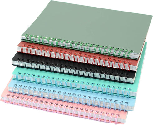 Yansanido Spiral Notebook, 6 Pcs A5 Thick Plastic Hardcover 8mm Ruled 6 Color 80 Sheets -160 Pages Journals for Study and Notes (6 colors, A5 5.7"...