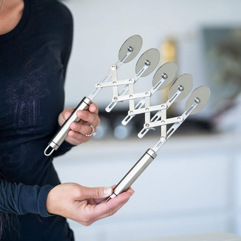 Oleex ‘All-Dough’ Pastry Cutter Set. 5 Wheel Dough Cutter and Dual Fluted Ravioli Cutter Wheel/Pizza Cutter Wheel! Versatile Brownie Cutter, Pasta...