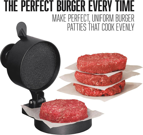 Weston Burger Press, Makes 4 1/2" Diameter Patties for Hamburger, Crab Cakes, Sausage, 1/4lb to 3/4lb, with Spring Ejector for Easy Removal, Singl...