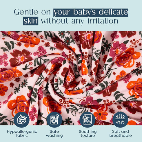 Baby Gear Soft Baby Blanket for Girl Newborn Plush Blanket for Baby 30x30 Flower Print Baby Throw Blanket...
