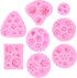 Flower Fondant Cake Molds-8 Pcs-Daisy, Rose, Chrysanthemum and Small Flower Leaf, Candy Silicone Molds for Chocolate Fondant Polymer Clay Soap Cra...