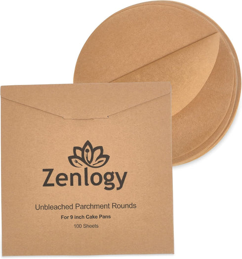 9 Inch Parchment Paper Rounds (100 Sheets) - Unbleached, Pre-cut, High Heat, Round Liners - Fits 9 inch Round Cake Pans...