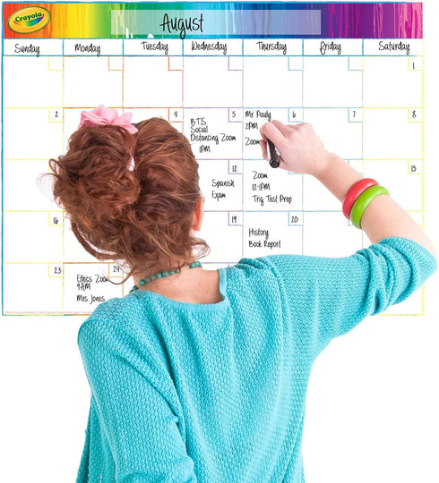 Dry Erase Calendar Board - Whiteboard for Family Schedules, School Classrooms, or Office Use, Great for Teachers and Kids, Large Size, White...