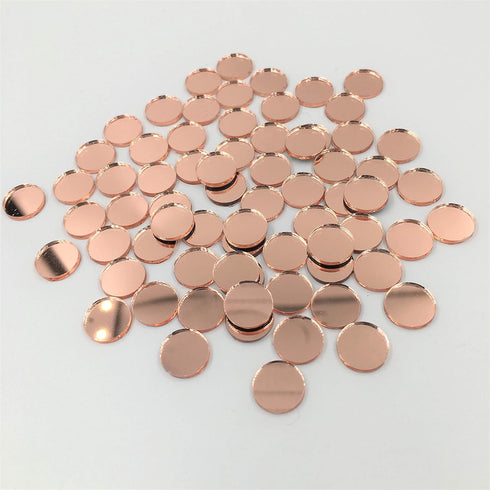 3/8" Round Mosaic Mirror Tiles Rose Gold Craft Mirror Circles 150 Pieces for Craft Projects (Dia 3/8'')...