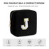 HBselect Graduation Gifts for Her Small Makeup Bag Personalized Initial Letter Mini Makeup Bags Nylon Chenille Letter Patch Cosmetic Bag Cute Wate...