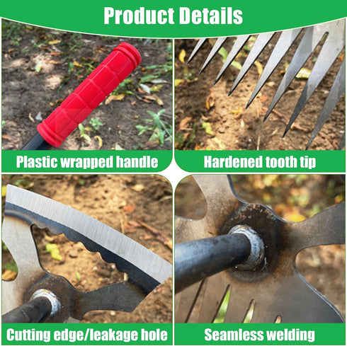 5 Teeth Portable Manganese Steel Quenching Weeding Artifact Uprooting Weeding Tool,Weed Puller with M-Shape Household Vegetable Garden Shovel for ...