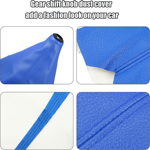 X AUTOHAUX Gear Lever Dust Cover Shift Boot Cover Dust Proof Universal for Vehicle Car PVC Blue Black...