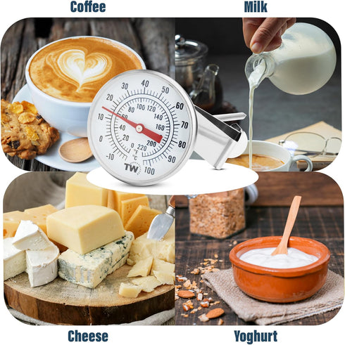 Premium Milk Thermometer for Steaming Milk with Clip and 7 inch Probe...