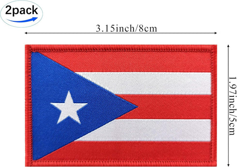 JBCD 2 Pack Puerto Rico Flag Patch Puerto Rican Flags Tactical Patch Pride Flag Patch for Clothes Hat Patch Team Military Patch...