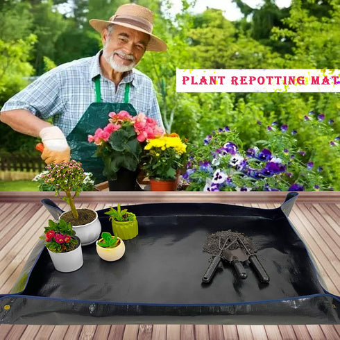 Extra Large 43in*30in Plant Repotting Mat, Waterproof, Foldable, Reusable, Black...