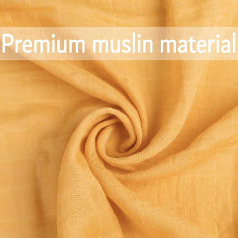 Meracorallo Muslin Swaddle Blanket Silky Soft Receiving Blanket Swaddle Wrap for Baby Boys and Girls, 47 x 47 inches, Yellow...