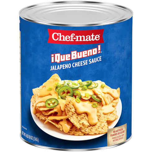 Chef-mate Que Bueno Spicy Nacho Cheese Sauce, Jalapeno Queso, Canned Food, 6 lb 10 oz (#10 Can Bulk)...