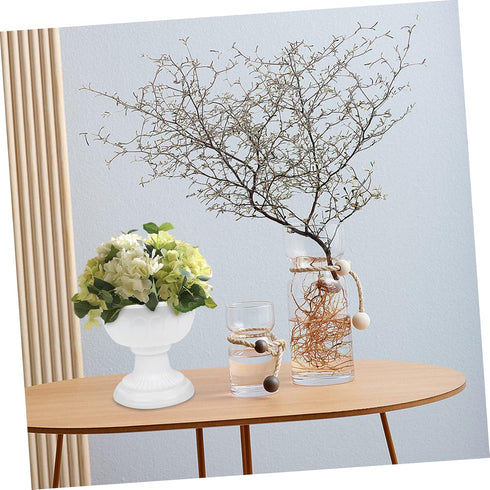 Amosfun 4pcs Roman Flower Pot Pedestal Planter Outdoor Planters Plastic Plants for Outdoors Grecian Urn Planter Flower Decor Plastic Plant Pot Ret...