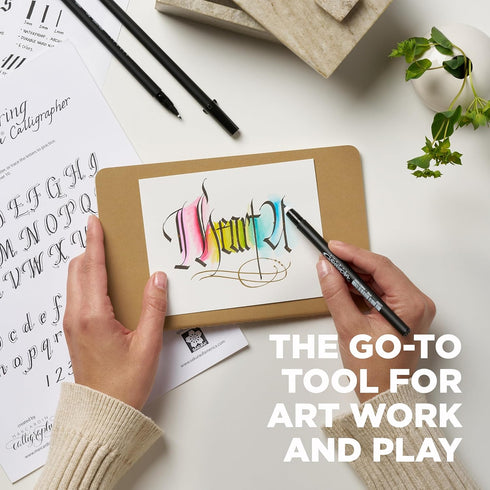 SAKURA Pigma Calligrapher Brush Pens - Archival Black Ink Pens - Pens for Lettering and Modern Calligraphy - Black Ink - 1 mm, 2 mm, & 3 mm Nibs -...