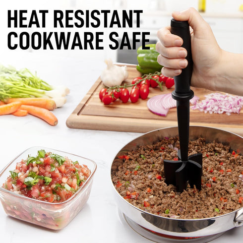 Zulay Ground Beef Chopper Tool Hamburger Smasher Tool - Meat Chopper For Ground Beef - Ground Meat Smasher - Ground Meat Chopper - Ground Beef Mas...