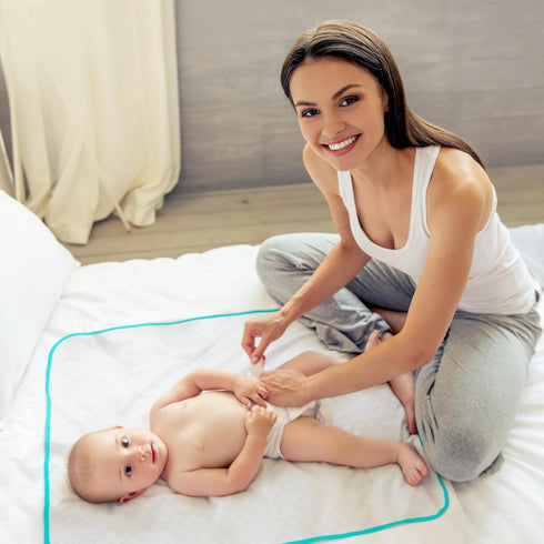 Baby Diaper Changing Mat - 31,5 x 25,5 inch Waterproof Portable Travel Changing Pad - Wipable Liners for Newborn Todlers Kids - Foldable Large Bab...