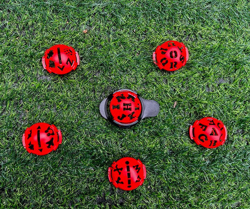 Red Color 6 in 1 Golf Ball Liner Line Marker Template Drawing Mark Alignment Tool(Red)...