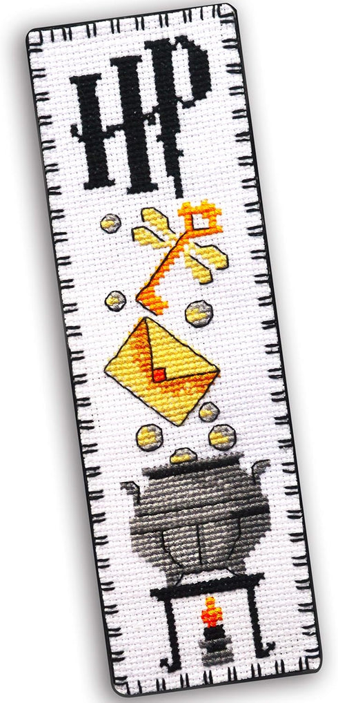 Counted Cross-Stitch Kit of Bookmark ‘Cauldron' - Harry Potter Hand Embroidery Kit with Pattern Design...