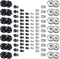 TOAOB 100 Sets Sew on Snap Buttons Brass Snaps Fasteners Press Studs Snap Kit for Sewing Clothing 8.5mm 10mm 12mm 25mm Black and Silver...