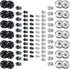 TOAOB 100 Sets Sew on Snap Buttons Brass Snaps Fasteners Press Studs Snap Kit for Sewing Clothing 8.5mm 10mm 12mm 25mm Black and Silver...