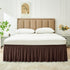Biscaynebay Wrap Around Bed Skirts for Queen Beds 15" Drop, Brown Adjustable Elastic Dust Ruffles Easy Fit Wrinkle & Fade Resistant Silky Luxuriou...