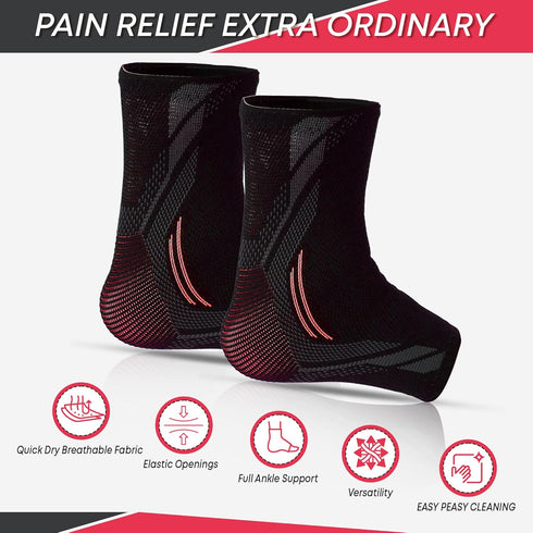 Ankle Brace Compression Support Sleeve for Injury Recovery and Joint Pain - Achilles Tendonitis Ankle Support, Plantar Fasciitis Foot Socks with A...