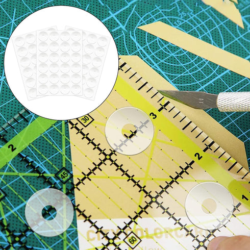 72Pcs Non-Slip Silicone Grips for Quilt Templates, Non-Slip Adhesive Rings, Quilting Rulers Sewing Rulers, Non-Slip Ruler Grip Rings, Adhesive Bac...