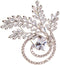 Flower Shape Brooch Pin - CZ Stones & Pearl White Gold Perfect for Weddings Bridal Parties Ideal for Daily Wear Formal Fashion Look for Women...