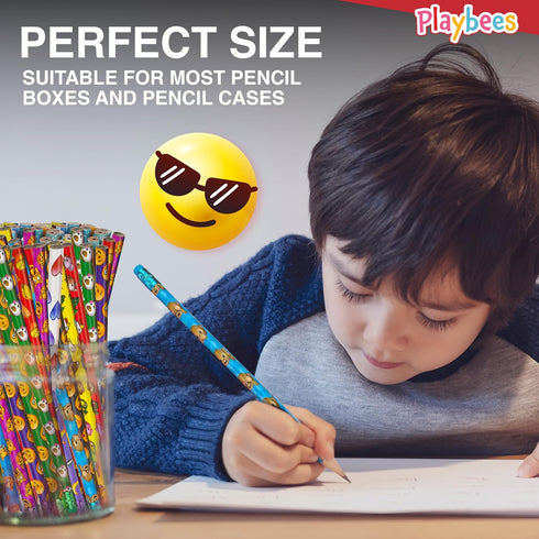 Emoticon Pencils - 36 Pack - Fun & Vibrant Writing Tools with Erasers - Assorted Emote Designs - Birthday Parties, Classroom Prizes, Goody Bag Stu...