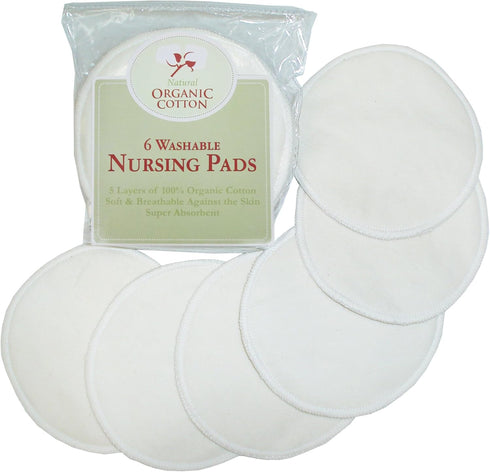 TL Care Nursing Pads Made with Organic Cotton - Soft, Breathable, Absorbent & Washable, Natural Color, 12 Count...