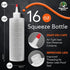 7-pack Plastic Squeeze Bottles for Sauces - 16oz Condiment Squeeze Bottles for Liquids - BPA Free Squirt Bottle with Cap - Ketchup, Syrup, Oil, Dr...