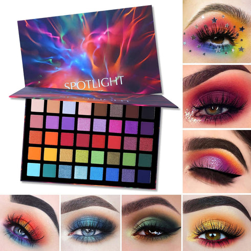 UCANBE Spotlight Eyeshadow Palette Professional 40 Color Eye Shadow Matte Shimmer Makeup Pallet Highly Pigmented Colorful Powder Long Lasting Wate...