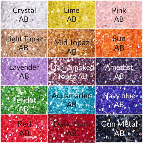 4MM Glass Beads 15 Colors 3000Pcs Bicone Crystal Beads for DIY Beading Projects, Bracelets, Necklaces, Earrings & Other Jewelrie...