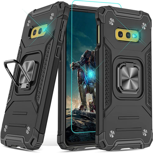YmhxcY Galaxy S10E Case Galaxy S10E Case with HD Screen Protector, Armor Grade Cases with Rotating Holder Kickstand Non-Slip Hybrid Rugged Phone C...