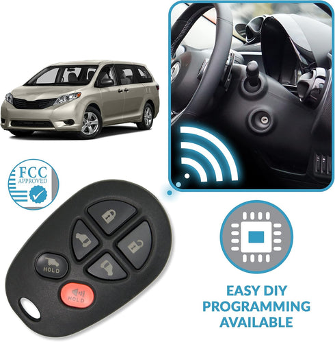 Keyless2Go Replacement for New Keyless Entry Remote Car Key Fob FCC GQ43VT20T...