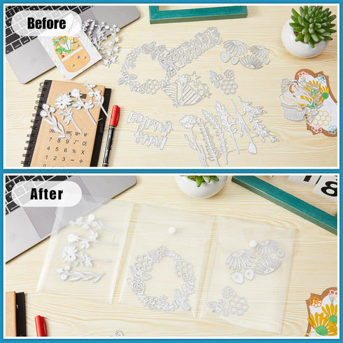 30 Pieces Large Stamp and Die Storage Pockets Clear Die Storage Envelopes Scrapbooking Storage Cutting Dies Stencil Organizer Holder Album Embossi...
