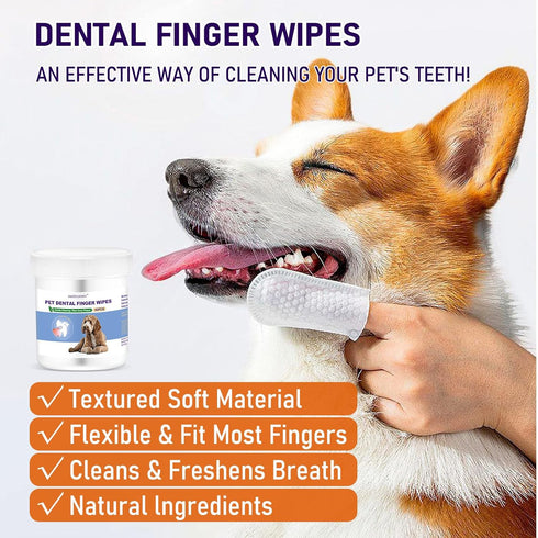 HavenJanny 50pcs Pet Teeth Cleaning Wipes for Dogs and Cats, Dog Dental Wipes for Reducing Plaque and Freshening Breath, Disposable Gentle Cleanin...
