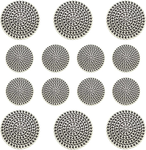 14 Pieces Metal Blazer Button Set, 18mm 23mm Silver Buttons for Blazers, Suits, Coats, Jackets...