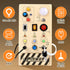 Joyreal Montessori Busy Board Toy for Toddlers, LED Wooden Sensory Board with 8 Switch Light Designs, Early Activity Motor Skills Educational Toys...
