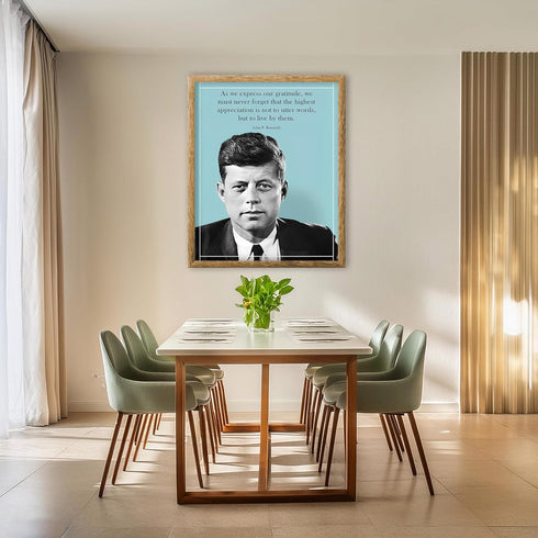 Posterizer 1 pcs-Highest Appreciation Is To Live By Words-John F. Kennedy-Quotes-Patriotic & Military Art-Gift for Policemen, Law Enforcement Offi...