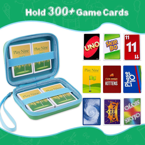 tombert Carrying case for PTCG Trading Cards, Hard-Shell Storage Box fits Magic MTG Cards and PTCG, Holds 300+ Cards (Blue &Green)...